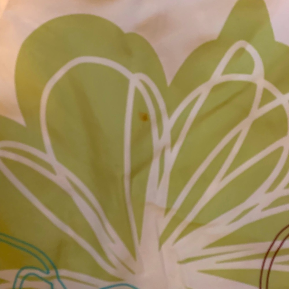 Shower Curtain Green/Purple Floral Colorful Fabric Bed Bath & Beyond Whimsical - Picture 3 of 5